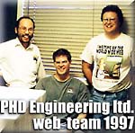 PHD engineering programmers and web service team circa 1998 - with Seimens software developers and web server support team including N. Chan, M. Darling, et al 